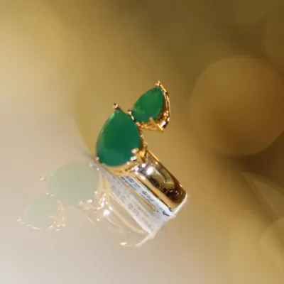 Anel Folheado Ouro 18k e Cristal 